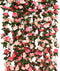 PARTY JOY 5pcs 41Ft Flower Garland Fake Rose Vine Artificial Flowers Hanging Baskets Wedding Arch Decor (Pink)