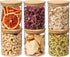 Xoniwis 25oz 6PCS Round Airtight Glass Food Storage Jars, Clear Glass Food Storage
