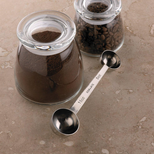 Fox Run Double Measure Scoop, 7.75 x 1.75 x 1.25 inches, Metallic