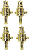 Fennco Styles Nutcracker Metal Napkin Rings - Set of 4 Dark Gold Decorative Holders for Dining Table & Holiday Decor