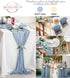 Dusty Blue Cheesecloth Table Runner, 141 in Long, Blue Gauze for Wedding Decoration, Boho Baby Shower