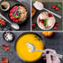 E-far 12 Hammered Dinner Spoons, 7.9 Inch Stainless Steel Soup Spoons, Non-toxic, Mirror Polished
