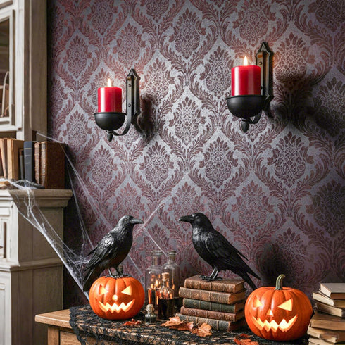 Set 2 Aimto Wall Sconce Candle Holder Black Wall-Mount Metal Candle Holders Hanging Iron Wall Candle Sconce