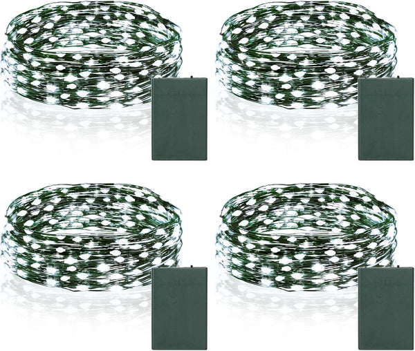 4 Pack Christmas Fairy Lights Battery Operated, 16.4FT 50 LED Auto Timer