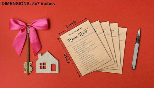 Eyouyeqi 30 Pack(D04) Housewarming Party Game, House Hunt, Rustic Kraft New Home Celebration Party Ideas, New