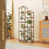 6 Bamworld Roof Shaped Plant Stand Indoor Outdoor Tier Tall Large Wood Plant Shelf Multi Tier Flower Stands Garden