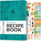 Clever Fox Recipe Book - A5 Blank Cookbook Organizer for 60 Family Recipes, Turquoise