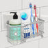 Simple Houseware Stainless Steel 6 Slots Toothbrush Holder, Adhesive Wall Organizer in Chrome
