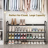 3 Closet LINZINAR Shoe Rack Tier Long Metal Shoe Organizer for Entryway Black