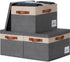 GhvyenntteS Large Storage Bins with Lids (3-Pack), Large Closet Storage Bin with Lid and 3 PU Handles, Foldable Baskets