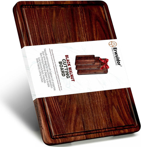 Black Walnut Cutting Board-Small 12x8"Butcher block-with Juice Groove.Reversible Walnut cutting boards for
