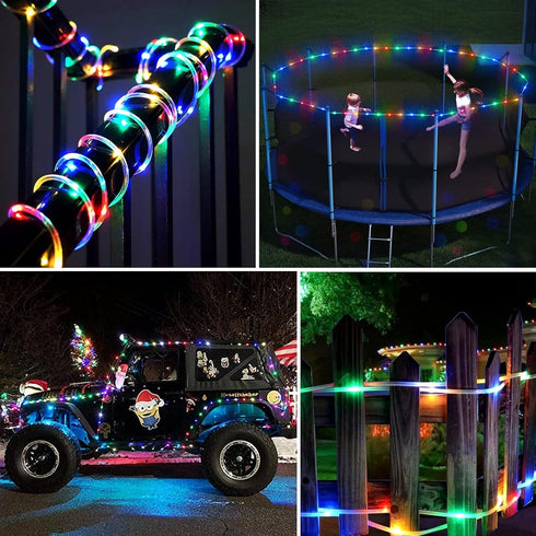 LED Rope Lights Outdoor String Light, 40Ft Battery Powered with Remote Control, 8 Modes Color Changing Waterproof
