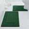 HOMEIDEAS 2 Piece Bathroom Rugs Set, Super Soft Non Slip Microfiber U-Shaped Toilet Bath Mat (Dark Green)