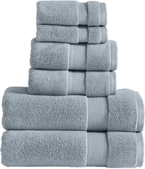 Modern Threads Luxury 6-Piece Quick-Dry Towel Set Plush & Ultra-Absorbent for Spa-Like