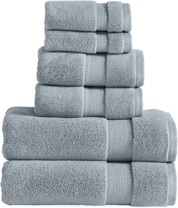 Modern Threads Luxury 6-Piece Quick-Dry Towel Set Plush & Ultra-Absorbent for Spa-Like