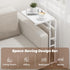 Olldide C-Shaped End Table with Storage Bag, Side Table for Living Room Bedroom, Slide Under Couch Sofa TV Trays Desk