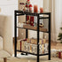 3-Tier End Table for Small Space, Narrow Side Table with Magazine Holder, Nightstand, Skinny Snack Couch Table