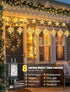 126 Lights,7.8ft in,8 LED Star Icicle Connectable Window Curtain Lights Plug Lighting Modes Timer Bethlehem Star