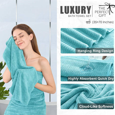 4 35"x70" Set Cozy Piece Extra Large Bath Towel Oversized Bath Sheet Bath Towel for Bathroom Ultra Soft Highly