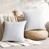 24x24, Set 2, YCOLL Farmhouse Pillow Covers Modern Accent Square Throw Pillow Covers of Light Blue and Beige Striped
