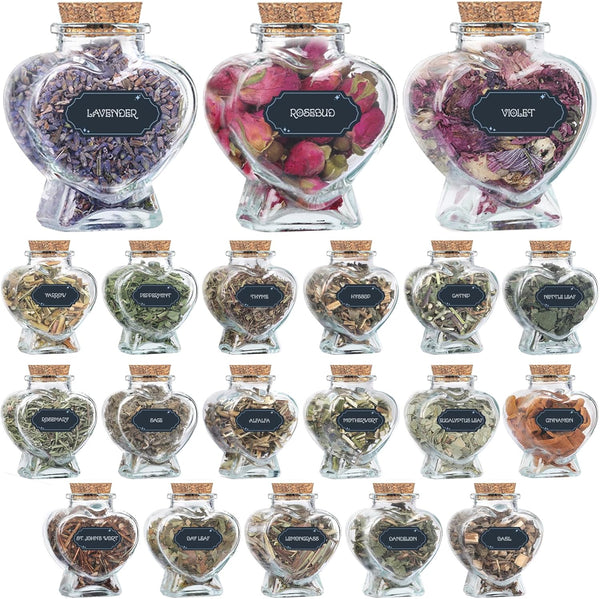 DreamdaMoonnly Witchcraft Supplies Herbs Kit - 20 Pcs Dried Herbs and Flowers for
