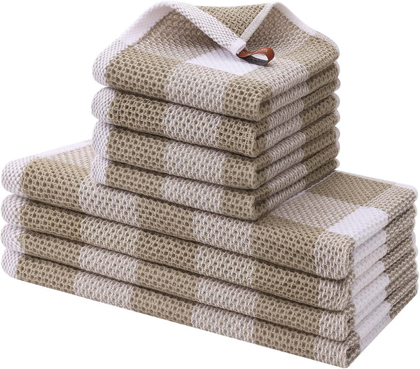 Homaxy Kitchen Towels and Dishcloths Set, 12 x 12 and 13 x