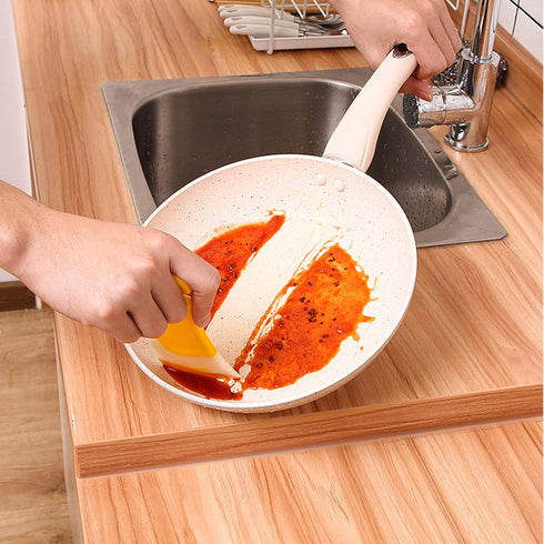 MXY Kitchen Silicone Spatula for Dirty Fry Pan Dish Pot Washing Scraper Cleaning Brush Pack of 1 PC by MXY