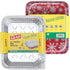 Glad Disposable Aluminum All-Purpose Pans in Red & White Snowflake Pattern, 2ct with Lids, Durable Foil Steam Pans