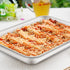 Baking Sheet with Silicone Mat Set of 4, Deedro Stainless Steel Cookie Sheet with Non-Toxic Baking Mats.