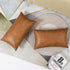 PANOD Premium Faux Leather Throw Pillow Covers, Modern Luxury Decorative Lumbar Pillow Case Cushion for Sofa Couch Bed