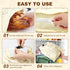 2 Packs BuyCard Bread Bag Reusable Beeswax Food Storage Bag, Natural Cotton with Bread Pattern Design, Zipper Reusable