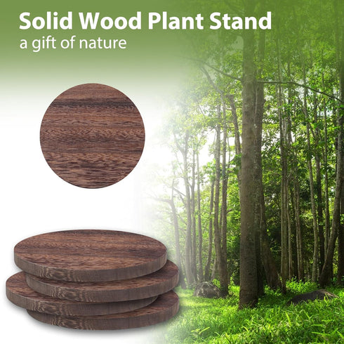 Neracking 2 8 inch Pcs Plant Stands, Small Floor Indoor Plant Stand, Mid Century Wood Planter Stand with Metal Leg
