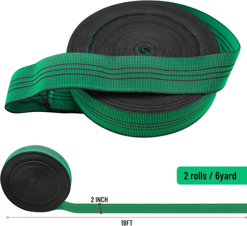 KEPYDRMTF 2 6 Rolls Webbing Band Replacement for Chair, Couch, Sofa, Upholstery Seater Repair Material, Elastic, Latex