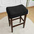 2 Pack Counter Waterproof Bar Stool Covers Rectangle Black Jacquard Stretchable Backless Barstool Seat Cover Bar Stool