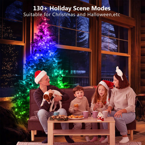 32.8ft,Smart 100 LEDs,130+ Modes,IP65 dalattin Led Lights RGB IIC Fairy Lights Holiday Scene Waterproof&Sync with Music