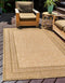 Unique Loom Outdoor Border Collection Area Rug - Multi Border, 2' 2" x 3' Rectangle, Tan/Light Brown