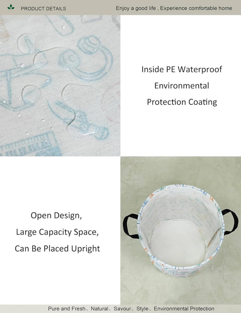 ONOEV Round Waterproof Laundry Basket,Gift Basket,Suitable for Children's Room and Toy Storage(Musical instrument)