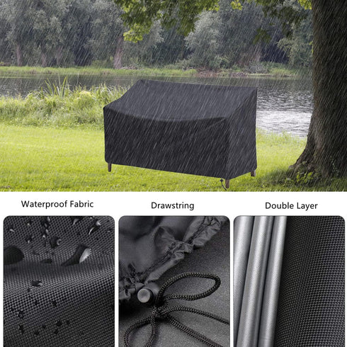 2-Seater Cover,52"L 26"W 35"H Patio Bench Cover,Outdoor Waterproof Outdoor Loveseat/Glider/Sofa/Furniture x x