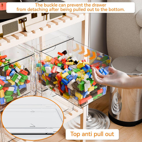 Yieach 2 Pack Drawers,11Deep Large Stackable Storage Under Cabinet Organizer,Baby Bottle Organizer,Clear Stacking Pull