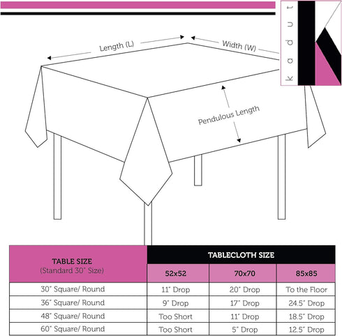 Kadut Square Tablecloth 52 x 52 Inch Lavender Heavy Duty Washable Table Cloth for Parties, Weddings, Kitchen, Restaurant