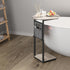 32" Vagusicc C Shaped End Table, Adjustable Height Small Side Table for Couch and Recliner, Tall Couch Side Table Slide