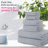 6 Set- 550 2 2 2 Set CASA COPENHAGEN Wave Textured Piece Towel Grey Violet, GSM Bath Towel Hand Towel Washcloth, Rough