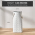 8.66 inch Vaseking Elegant White Petite Vase, Ceramic Modern Minimalism Geometric Texture Purse Vase with Hanging Rope