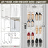 24 Closet, Over the Door Shoe Organizer with Crystal Clear Pockets and Metal Hooks Heavy Duty Hanging Shoe Storage Rack