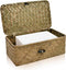 Dryer Sheet Holder, Woven Seagrass Container with Lid for Laundry Room Organization, Natural Color