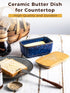 Countertop, Ceramic Butter Dish with Lid, Covered Butter Dish for Airtight Butter Holder Crock with Airtight Seal