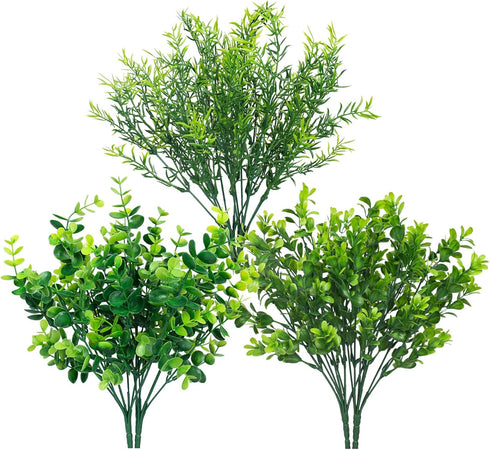 Ouddy Decor 6 Bundles Mixed Artificial Greenery Stems, Faux Eucalyptus Rosemary Magnolia for Home Decor