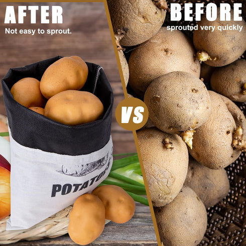 Potato Onion Storage Bag, Washable Fabric Keeper with Drawstring for Pantry, 2 Pack (Potato Onion Bag)