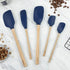 Flex-Core Spatula Wood Handled Cooking Utensils Set, 5 Piece High Heat Resistant Includes Non-Stick Spatula, Spoonula,