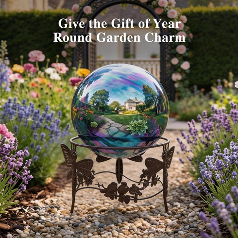 10-Inch 12-Inch Topadorn Gazing Ball Stand Garden Hardware Metal Stand for or Gazing Globes